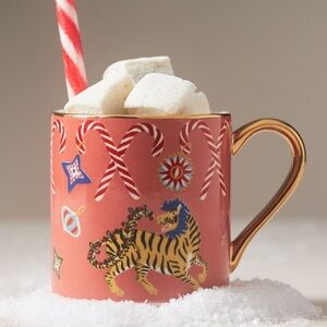 Juniper stoneware mug w Gold Handle